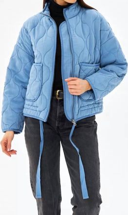 Double Zero Lyocell Quilted Jacket In Ocean Blue