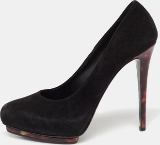 Le Silla Black Suede Platform Pumps
