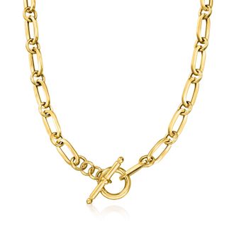 Ross-Simons Italian 18kt Gold Over Sterling Paper Clip Link Necklace