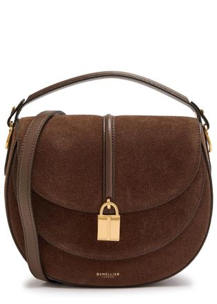 DeMellier Siena Leather and Suede Saddle bag - Dark Brown - One Size