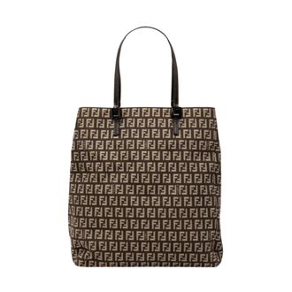 Fendi Pre-owned Printed Tote Bag - Dames - Vintage Shopper - Bruin - ONE Size - Leer - Vintage