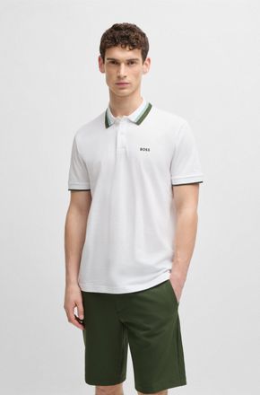Boss Green by Hugo Boss Poloshirt BOSS GREEN Paddy AP Herit, Herren, Gr. 3XL, weiss (wei&szlig;100), Jersey, Obermaterial: 100% Baumwolle, unifarben, regular fit, hoch geschlossene