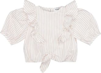 Dondup Dfca 021Cr 004 D143 - Dames - Blouses - Wit - 4 Y | 104 CM - Overhemden