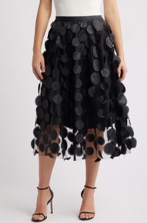 Nikki Lund Kretsa Circle Appliqué Skirt in Black at Nordstrom, Size X-Small