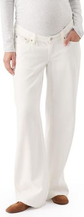 Ripe Billie Elastic Wide Leg Maternity Jeans in Ecru at Nordstrom, Size X-Small