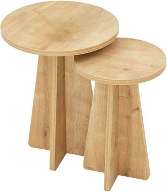 Dmora Mesa De Caf&eacute; Dleoncin, Mesa De Centro Baja, Revistero Para Sof&aacute;, Estante De La Sala De Estar, 40x40h50 Cm, Roble - Dmora