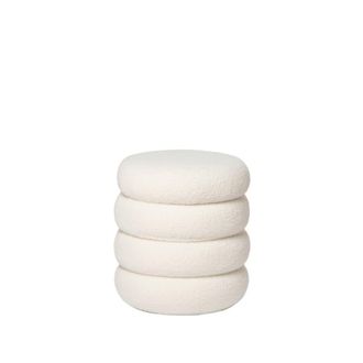 Klast Puf de borreguito blanco 40 cm x 42 cm