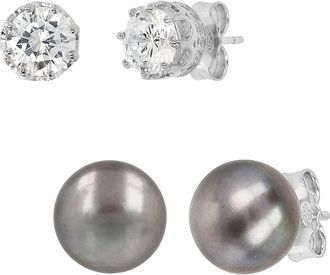 Autentica Cultured Pearl Set Of 2 Stud Boxed Earrings
