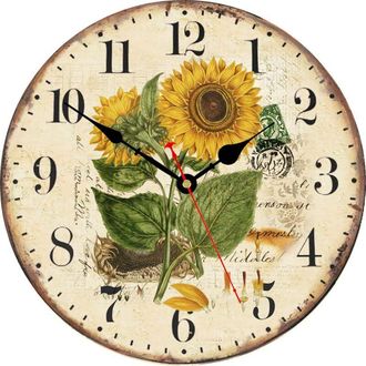 OEM Reloj De Pared - 34 Cm - Mdf - Movimiento De Cuarzo Silencioso - Para Salon Camara Cocina Bano - 1 Unidad
