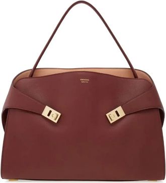 Ferragamo L Hug Shoulder Bag - Womens - CALFSKIN/Fabric