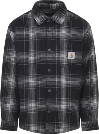 Carhartt Work in Progress Carhartt Wip, Casual Shirts, male, Black, Size: XL Black Wool Blend Shirt Aw25