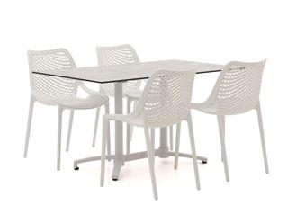 Forza Furniture Forza Ripi/Canzo 140cm dining tuinset 5-delig stapelbaar inklapbaar