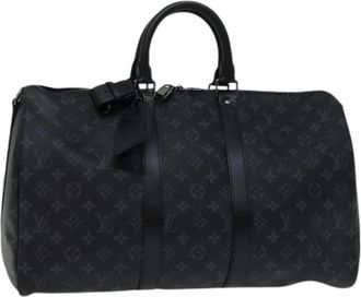 Louis Vuitton Pre-owned Keepall Bandouli&egrave;re 45 - Dames - Vintage Weekendtas - Zwart - ONE Size - Katoen - Vintage