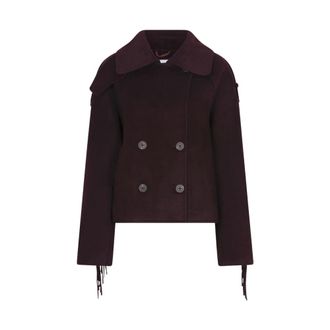 Dante6 Haven Fringe Coat - Dames - Jassen - Rood - Maat: XL Wol