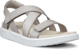 Ecco Soft Cross Strap Sandal in Pure Cashmere Shimmer at Nordstrom, Size 10-10.5Us