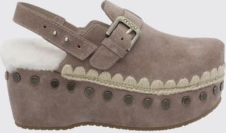 Mou Suede Wedge Slingbacks with Stud Embellishments and Contrast Stitching