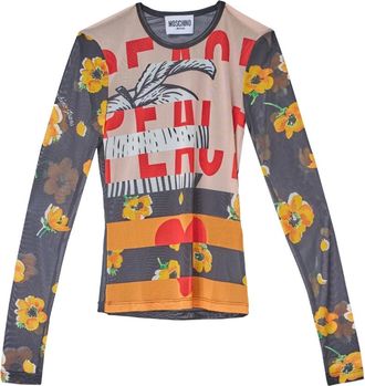 Moschino Donna, Top, Multicolore, 2Xs, new