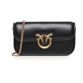 Pinko Small Love Bag Box - Dames - Schoudertassen - Zwart - ONE Size - Katoen - Tassen