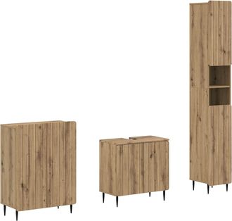 vidaXL Juego De Armarios De Ba&ntilde;o De 3 Piezas Zwolle Roble Artisan Vidaxl