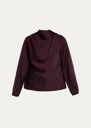 Vince Draped Cowl-Neck Blouse