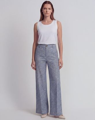 Lords of Harlech Paisley Pile Womens Wide-leg Pant in Paisley Pile Natural at Nordstrom, Size 10
