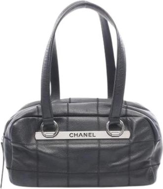 Chanel Pre-owned Vintage Boston Bag - Dames - Vintage Handtas - Zwart - ONE Size - Leer - Vintage