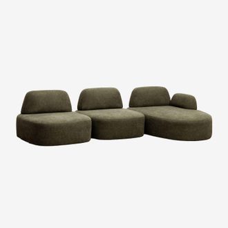 Sklum Divano Modulare Chaise Longue Destro A 3 Pezzi Rivestito Giorgia Sklum