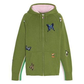 Barrie Butterflies Hoodie - Dames - Sweatshirts & Hoodies - Groen - Maat: M Zijde