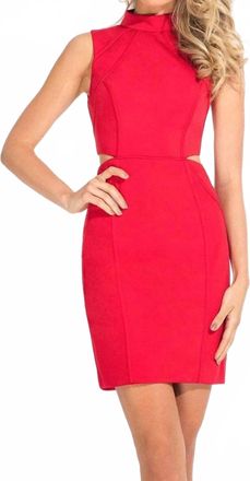 Rachel Allan Short Cocktail Fitted Dress In Red