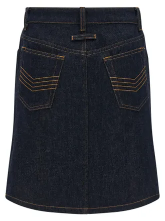 Jean Paul Gaultier Cut-Out Denim Skirt - Indigo
