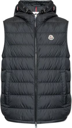 Moncler Marseillan Down Vest met Capuchon - Heren - Bodywarmers - Zwart - M - Polyester - Jassen