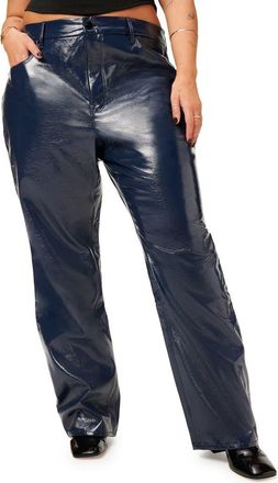 Good American Good 90s Vinyl Straight Leg Pants in Twilight001 at Nordstrom Rack, Size 15