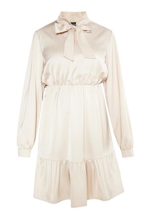 Usha Midi-jurk met volant Dames beige