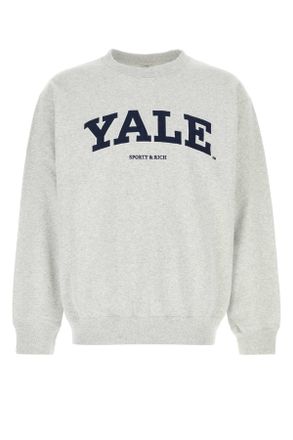 Sporty & Rich Melange Grey Cotton Sweatshirt