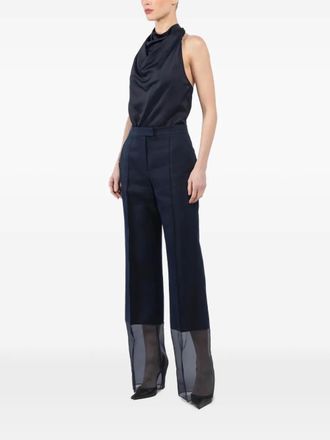 Barbara Bui panelled trousers - women - Cotton/Silk - 38 - Blue
