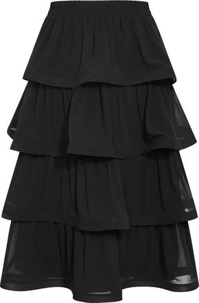 City Chic Bianka Ruffle Skirt in Black at Nordstrom, Size Xxxs