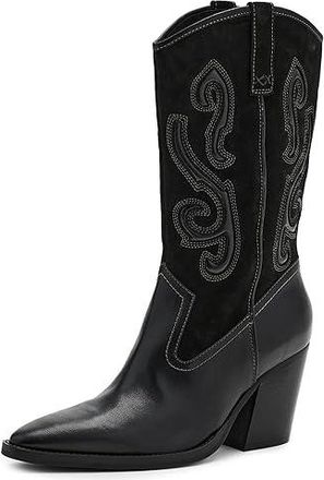 Free People Farrah Western Boots Womens Boots Black : EU 36.5 (US Womens 6.5) M, Leather