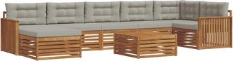 vidaXL Conjunto De Sof&aacute;s De Exterior 8 Uds. Gris Natural Y Claro Vidaxl