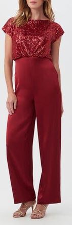 Trina Turk Shimai 2 Sequin Bodice Cap Sleeve Jumpsuit in Ruqa Red at Nordstrom Rack, Size 14