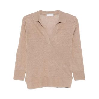 Majestic Filatures Majestic Filatures, V-neck Knitwear, female, Beige, Size: XL V-neck sweater
