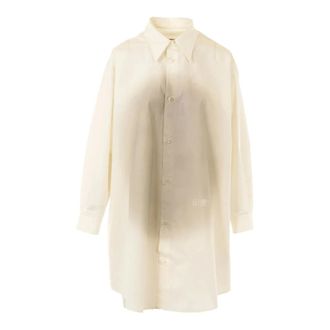 Maison Margiela Shirt Dresses, female, Beige, Size: M Long-sleeve Shirt Dress