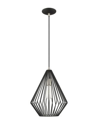 Livex Lighting Livex Geometric Shade 1 Lt Black Mini Pendant