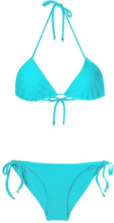 Amir Slama self-tie triangle bikini - women - Polyamide/Elastane - PP - Blue