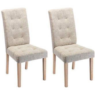 Vente-Unique Vente-unique - Sedie in Tessuto e gambe Legno Beige - Lotto di 2 - villa