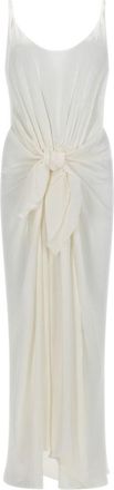 J.W.Anderson Flowing Silk Maxi Dress With Front Knot Detail