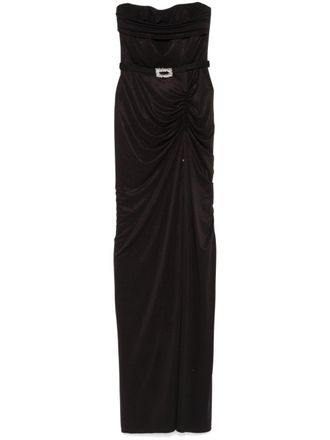 Nissa corset-style sleeveless maxi dress - women - Elastane/Polyester/Polyester/Elastane/Viscose/Polyamide/Spandex/Elastane - 36 - Black