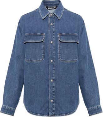 Palm Angels Camisa Vaquera - Shirts - Hombre - Azul - XL