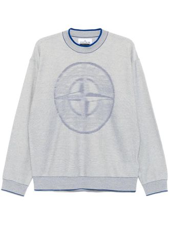 Stone Island Compass-motif sweater - men - Cotton - L - Blue