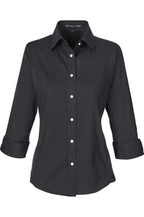 Devon & Jones Womens Perfect Fit Three-Quarter Sleeve Stretch Poplin Dress Shirt