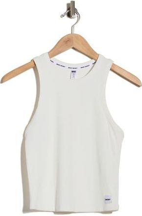 DKNY Hudson Rib Knit High Neck Tank in Ivory at Nordstrom Rack, Size X-Large